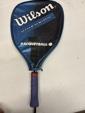 Wilson Dimension Racquetball Racquet Blue With Cover Wrist Strap Used