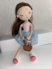 Aurora Little Lilly Floral Girl with French Bulldog Doll Plush Ragdoll 12" — photo 2