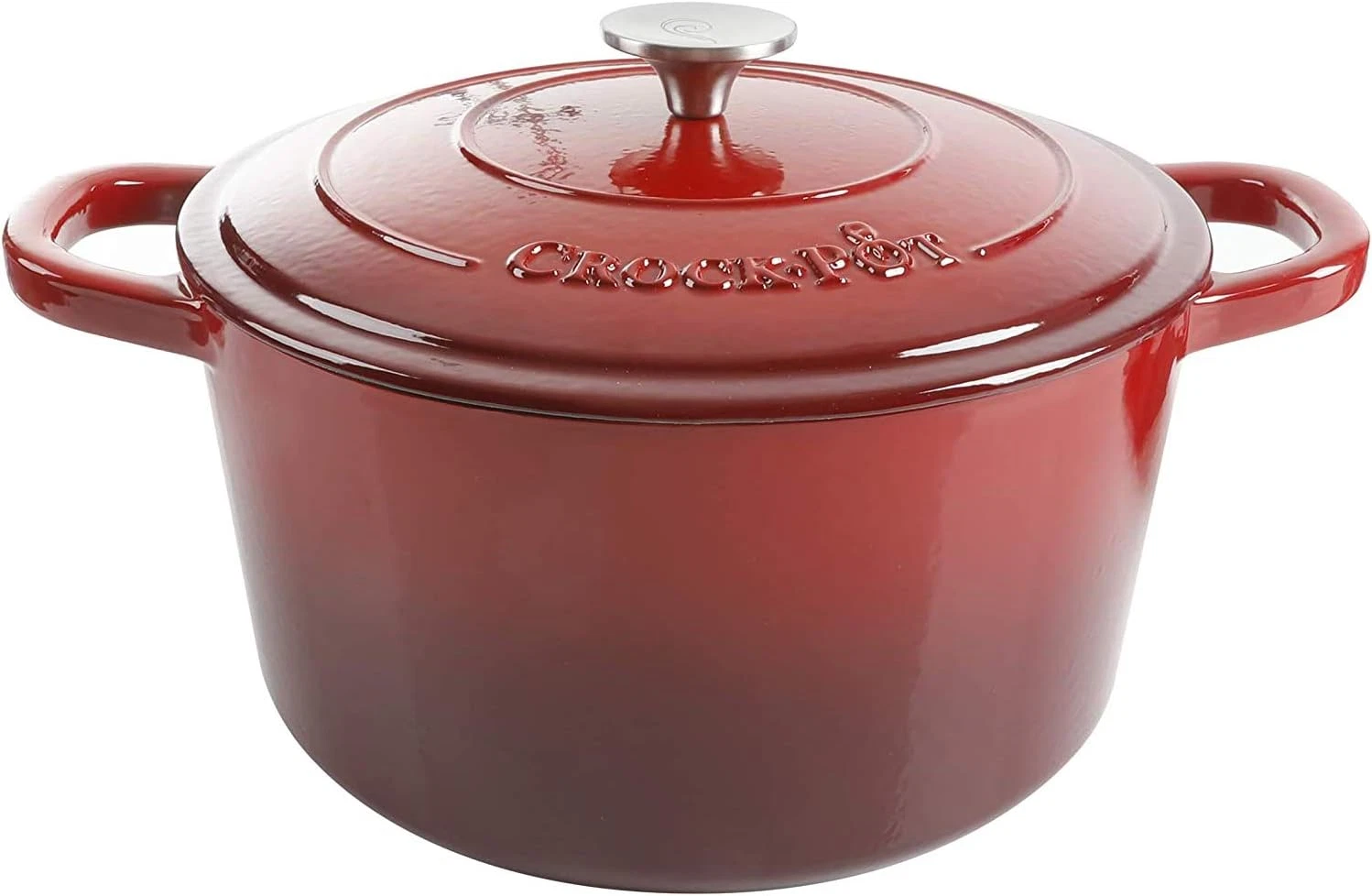 Scarlet Red 7-Quart Enameled Cast Iron Dutch Oven for Baking & Roasting