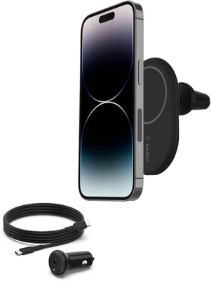 Belkin BoostCharge Chargeur de voiture Magnétique sans fil, Support... - Photo 1/4