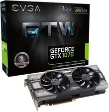 EVGA NVIDIA GeForce GTX 1070 FTW 8GB GDDR5 Graphics Card In Box 08G-P4-6276-KR