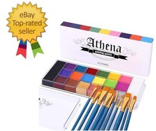 Face Body Paint Set-Athena Painting Palette,10 Professional Artist Brush,Large D