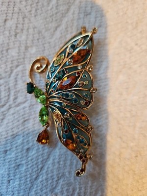 Butterfly Pin Brooch Czech Cystals Ari D. Norman London Handcrafted!