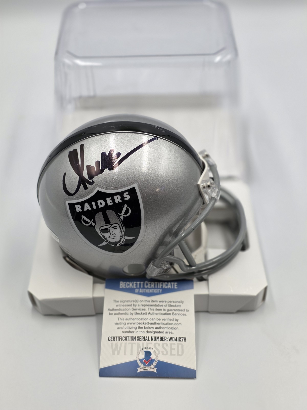 Marcus Allen Autographed Signed Oakland Raiders / Mini Helmet Beckett Los Angeles Raiders C 