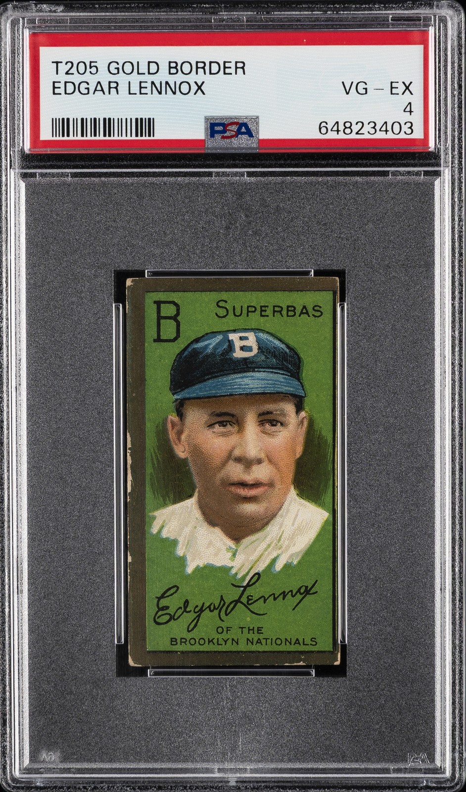 1911 T205 GOLD BORDER EDGAR LENNOX PSA 4