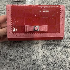 Lovcat Women’s Trifold Wallet Pink/Red Hearts Pattern Bow, Credit Card Folding