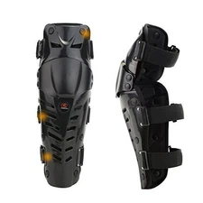  1 Pair of Movable Knee Shin Guard Pads Three Sections 2Pcs Breathable Black