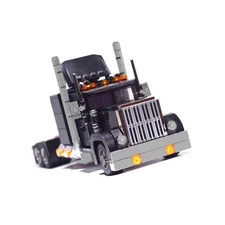 MOC Semi Truck with Detailed Engine and Openable Hood Building Blocks Set 648PCS