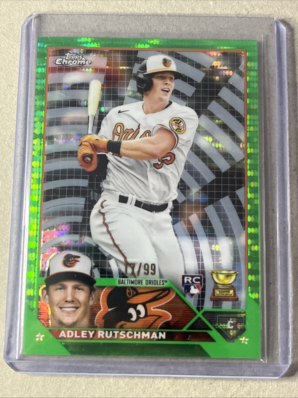 2023 Topps Chrome - Adley Rutschman #1 Green Sonar Refractor /99 (RC)