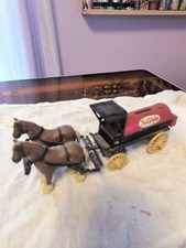 VINTAGE ERTL 9 Horse Drawn True Value Bank Wagon key missing