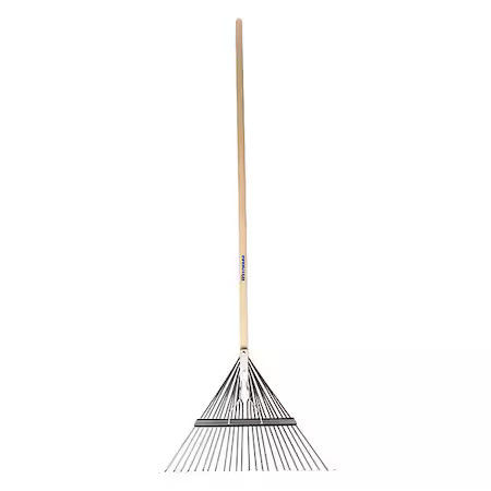 Westward 1Wg30 23-1/2 In Steel Spring Brace Lawn Rake, 24 Tines, 54 In L Wood