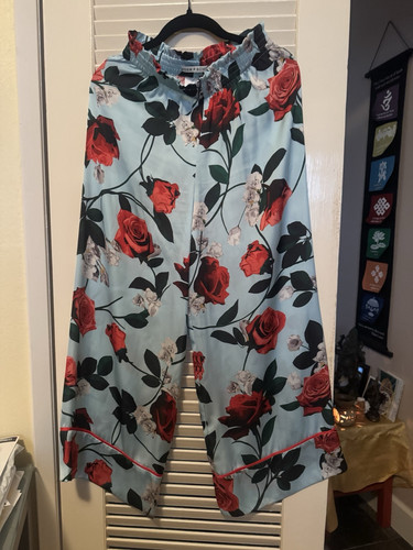 Alice + Olivia Rose Print Pants - Small