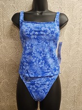 Vtg Late 1980's/90's Jantzen 2 Piece Tankini Swimsuit New w Tags Retro Tropical