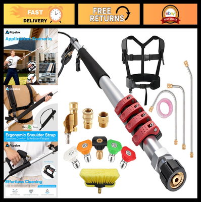 #ad #ad Telescoping Gutter Cleaning Tool Set 24FT Pressure Washer Wand Brush Nozzles $246.99