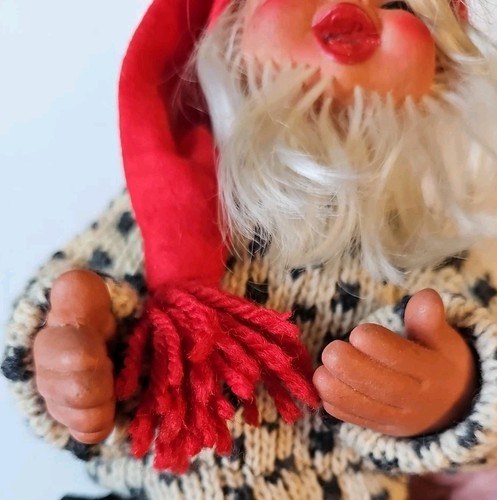Norge Arne Hasle Christmas Elf Gnome Latex Doll Norway 10” Hat And Knit Sweater - Picture 10 of 12