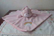 doudou plat bisounours rose arc en ciel care bears baby