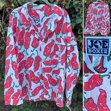 Vintage Joe Boxer Red Chili Pepper Pajama Shirt Made In USA Size XL 80s 90