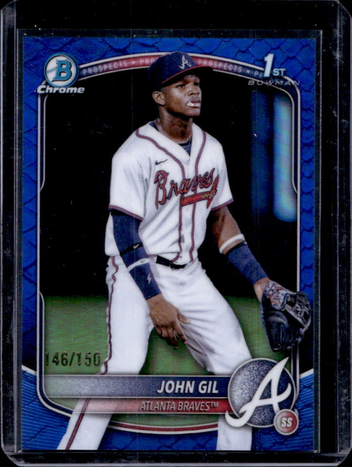 2025 Bowman Chrome John Gil Reptilian Blue Refractor 1st #146/150