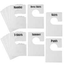 16 Pack White Clothing Rack Size Dividers Plus 60 Labels 1 Inch and 16 Larg...