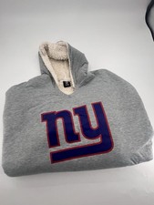 NY Giants NFL Team Apparel Oversized Reversible Sherpa Hoodie Pockets Comfy Warm