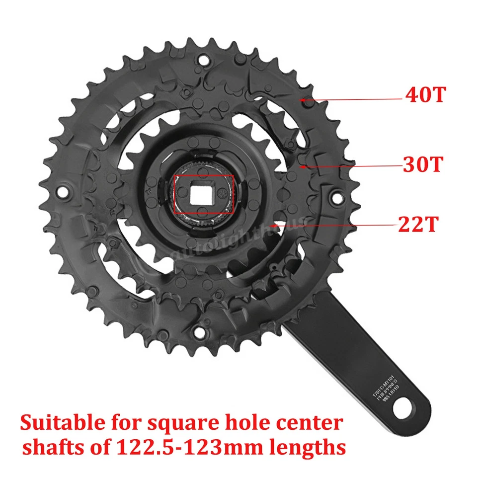 Shimano FC-MT101 3×9 fach MTB Kurbelgarnitur 40-30-22T Zähne BB-UN101 Tretlager - Bild 3 von 4