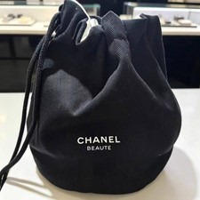 Black Drawstring Bucket Makeup Bag Large Cosm...