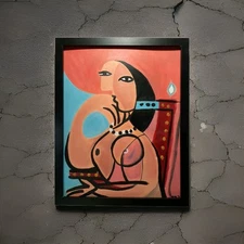 oil on paper painting 11x14  Inspired By Picaso 