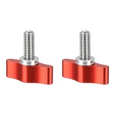2 x Clamping Screw Knob 1/4" x 1.14" Stainless Steel Camera Thumb Screws Red