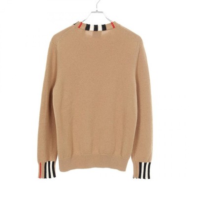 M0109B1 未使用★BURBERRY ウール毛布 140×220 BURBERRY Icon Stripe Trim knitwear sweater 8020391 cashmere Brown