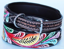 Bling Rhinestone Dog Puppy Collar Crystal Western Cow Leather 6011