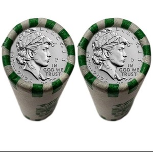 America 250 EMERGING LIBERTY DIMES 1776–2026 Uncirculated Rolls P & D Mint Pair