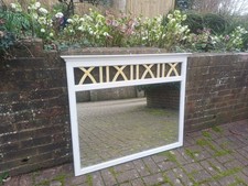 Imposing Large Hand Painted Wall Over Mantel Ducal Pine Mirror Farrow and Ball