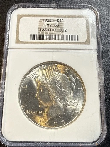 1923 PEACE DOLLAR - NGC MS63 Nice Coin See Pics