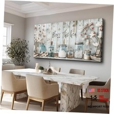 Wall Art Canvas Retro Flower Picture Wall Decor For Living Room Kitchen And