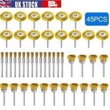 45X Wire Brush Brass Coated Wheel Brush Cup Brush Polish for Dremel Rotary Tool