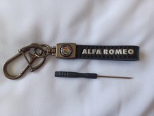 ALFA ROMEO Genuine Leather Keyring Matt Finish with screwdriver for clips New