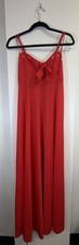 Vintage Eve Stillman Long XS S Gown Womens Red Satin Nightgown Lingerie Sheer