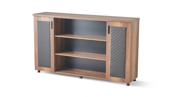 Aktenschrank Sideboard Braun Schwarz Zweifarbig Modern Arbeitszimmer-image