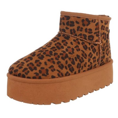 Damen Snowboots mit Dekofell Ital-Design 7067 in Camel