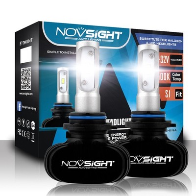 NOVSIGHT 2pcs HB4 9006 LED Headlight Conversion Bulbs High~Low Beam 9000LM White