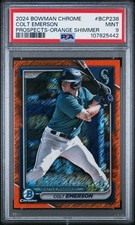 2024 Bowman Chrome Colt Emerson Prospect - Orange Shimmer #BCP238 PSA 9