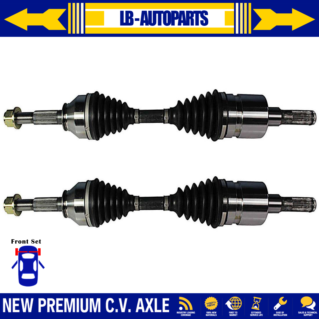 GM Isuzu Pickup Truck Front CV Axle Shaft Kit Pair - LH & RH Set of 2