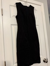 Banana Republic Pencil Dress Size 8 Black Sleeveless Knee Round Neck