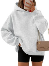 Women's Oversized Fleece Hoodie, Cozy Plush Pullover Sweatshirt with Pocket G...