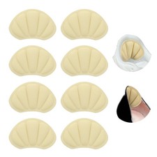 4 Pairs Heel Grips 0.2" Thick Heel Cushion Pads Cushion Liners, Dark White