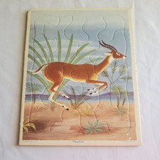 Vintage playskool gazelle antelope Puzzle Nursery Decor Made in USA safari