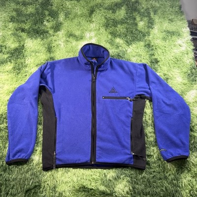 Vintage Nike ACG Fleece Therma Fit Purple Black Jacket Men Small Pullover Hiking