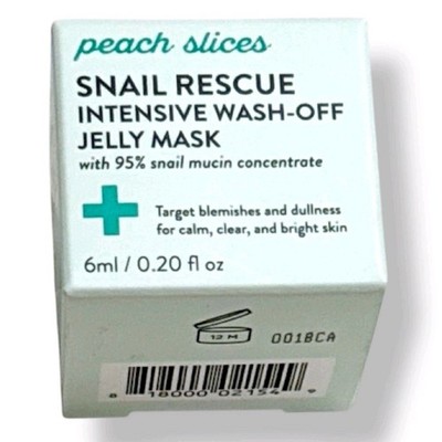 Peach Slices Snail Rescue Intensive Wash-Off Jelly Mask Mini 0.20 fl oz NIB