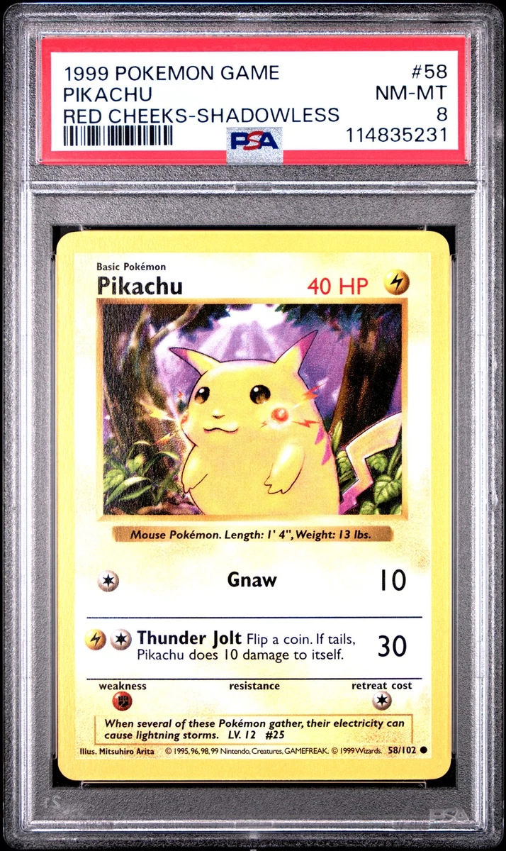 Pokémon TCG Base Set Pikachu Grade 8 Individual Collectible Card