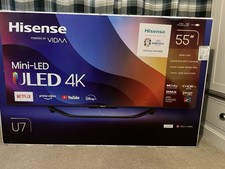 Hisense 55 Inch 144Hz ULED Mini-LED Smart TV 55U7KQTUK - 144Hz VRR, HDMI 2.1,...